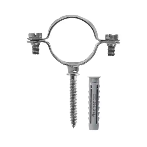 Collari zincati CZV 5 pz 50 mm per tubi elettrici e tubi multistrato completi di doppia vite e tassello SX6 attacco M6 collare zincato Meest Verkocht