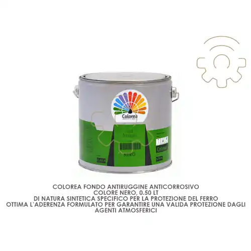 Colorea fondo antiruggine e anticorrosivo colore Nero da 0,50 lt Tijdelijk Beschikbaar