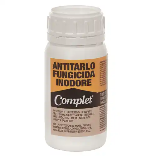 Complet antitarlo funghicida ml 0,250 inodore e incolore per legno tarli e tarme parassiti professionale Premium