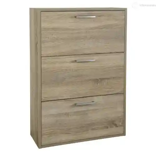 Koop Online Composad scarpiera a 3 ribalte Kavala cm 25x65x99,6 h colore rovere per scarpe