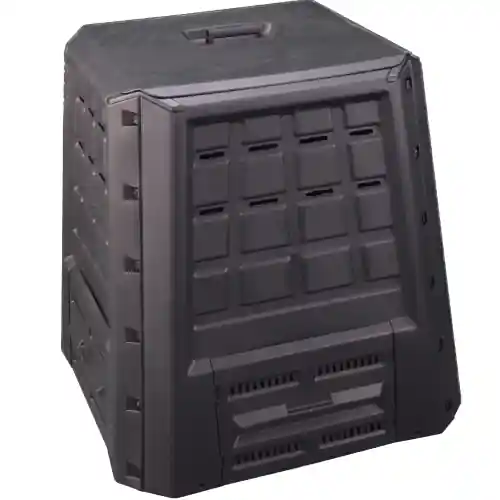 Compostiera in polipropilene per rifiuti organici cm 80x80x82 apribile su ogni lato capacità 380 lt composter da giardino Actieprijs