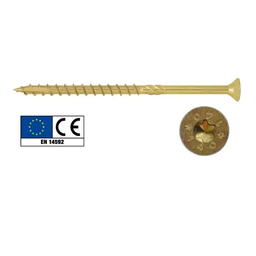 Confezione 100 viti portanti per legno TSP-TORX 8x100 mm utilizzo senza preforo in acciaio tropicalizzato testa svasata piana Beperkt Aanbod