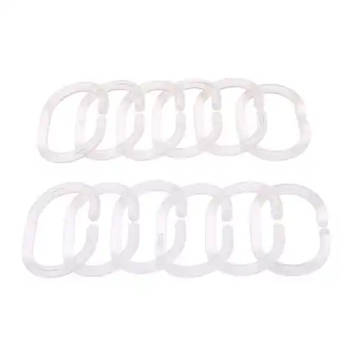 Confezione 12 anelli per tenda doccia colore bianco ricambio accessori bagno Bestseller