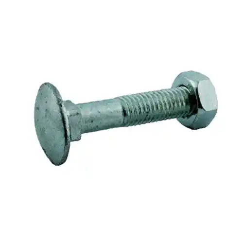 Confezione 200 bulloni zincati T.T.Q.S.T.D.E. 6 x 40 mm con testa tonda e dado esagonale filettatura metrica ISO a passo grosso Seizoensaanbieding