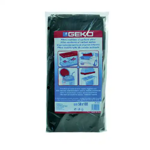Confezione di filtro Geko per cappe a carbone attivi 50 x 100 cm in fibra di poliestere e polvere di carboni Veilige Betaling