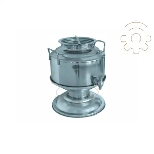 Contenitore bidone per olio 5 litri in acciaio inox 18/10 con rubinetto antigoccia basee in acciaio inox guarnizione Alleen Vandaag