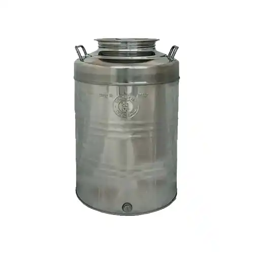 Contenitore fusto botte per olio Belvivere da 15 lt in acciaio inox 18/10 predisposizione rubinetto attacco 1/2‘ vino birra (Acciaio Inox - LT. 15) Bestel Nu