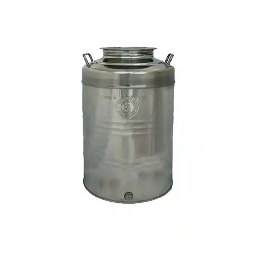 Nieuw Contenitore fusto botte per olio Belvivere da 30 lt in acciaio inox 18/10 predisposizione rubinetto attacco 1/2‘ vino birra (Acciaio Inox - LT. 30)
