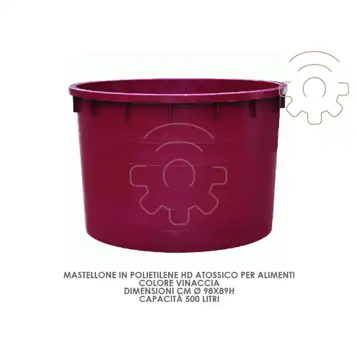 Veilige Betaling Contenitore per alimenti mastellone litri 500 vinaccia ics mosto uva vino