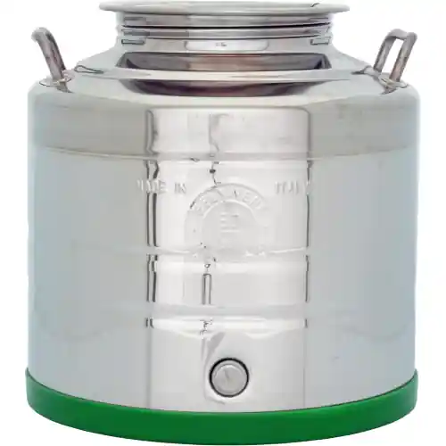Contenitore per olio fondo pentola lt 30 in acciaio inox con predisposizione rubinetto attacco 1/2 ‘ botti fusti (Acciaio Inox - LT. 30) Uitverkoop