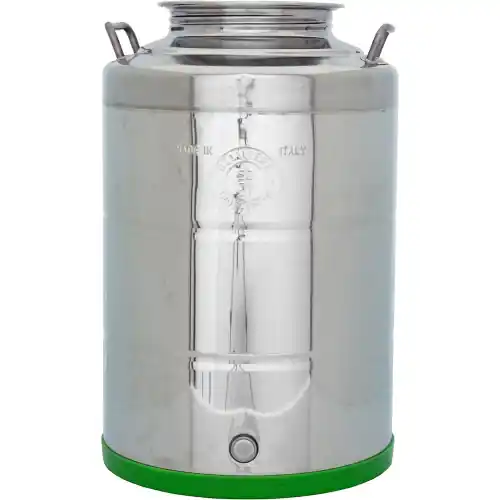 Contenitore per olio fondo pentola lt 50 in acciaio inox con predisposizione rubinetto attacco 1/2 ‘ botti fusti (Acciaio Inox - LT. 50) Speciale Aanbieding