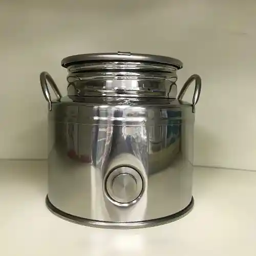 Contenitore per olio Modello Milano lt 2 in acciaio inox con predisposizione rubinetto attacco 1/2 ‘ botti fusti (Acciaio Inox - Lt. 2) Snelle Levering
