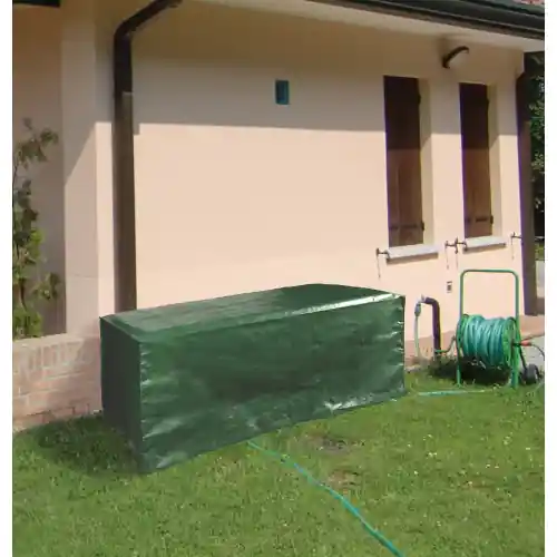 Seizoensaanbieding Copertura per tavolo rettangolare da esterno in poliestere verde cm 120x90x70 lavabile e resistente alle intemperie