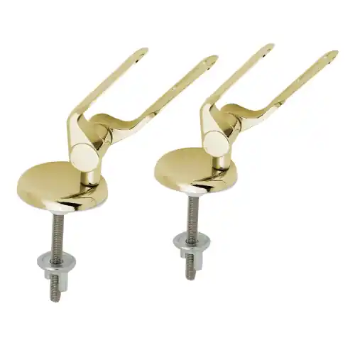 Coppia cerniere dorate supporti in lega non ferrosa ricambio universale per sedili copriwater in legno con cerniera regolabile Gratis Retour