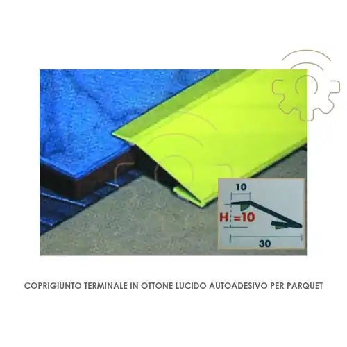 Coprigiunto terminale in ottone lucido autoadesivo per parquet fino a 10mm larghezza 30 mm lunghezza 270cm Fabrieksprijs