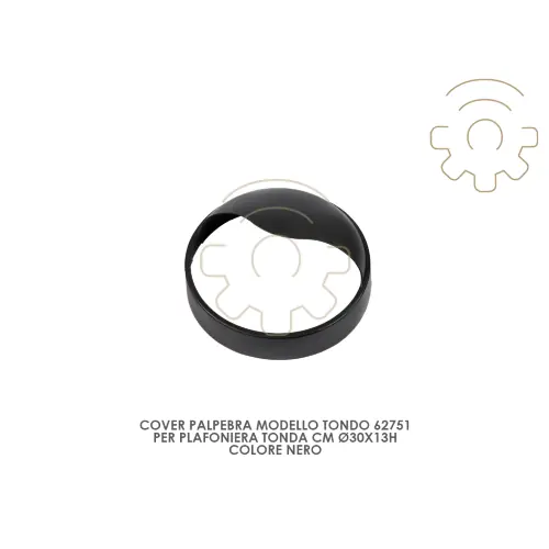Flitsaanbieding Cover palpebra tonda per plafoniera 62751 colore nero cm ø30x13h